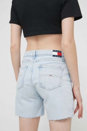 Tommy Jeans pantaloni scurți femei, uni, medium waist DW0DW17647