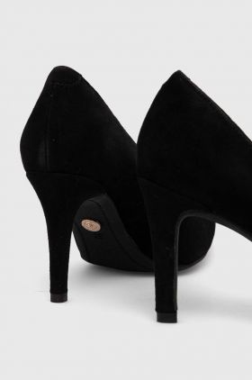 Answear Lab tocuri din piele intoarsa culoarea negru