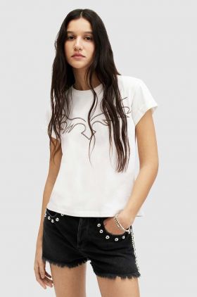 AllSaints tricou din bumbac RANDAL ANNA TEE femei, culoarea alb, WM583Z