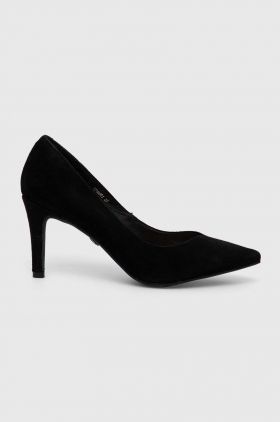 Answear Lab tocuri din piele intoarsa culoarea negru