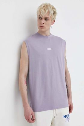 HUGO Blue tricou din bumbac bărbați, culoarea violet 50510726