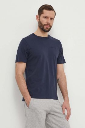 Peak Performance tricou din bumbac barbati, culoarea albastru marin, neted