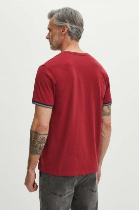 Medicine tricou din bumbac barbati, culoarea rosu, neted