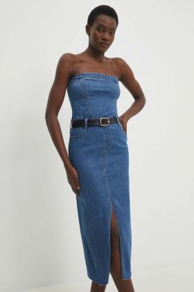 Answear Lab rochie jeans mini, mulata