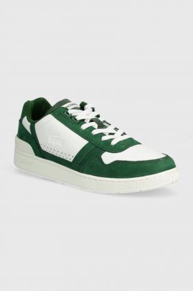 Lacoste sneakers din piele T-Clip Contrasted Leather culoarea verde, 47SMA0070