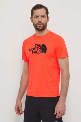 The North Face tricou sport Reaxion Easy culoarea rosu, cu imprimeu, NF0A4CDVQI41