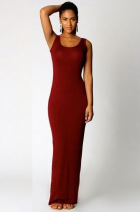 Rochie maxi elastica burgundy XS