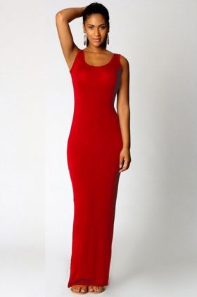 Rochie maxi elastica rosu L