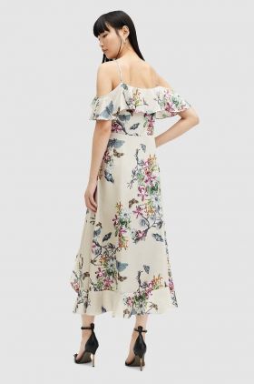 AllSaints rochie ORION SANIBEL DRESS midi, evazati, WD538Z