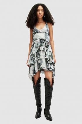 AllSaints rochie CAVARLY VALLEY DRESS culoarea alb, mini, evazati, WD540Z