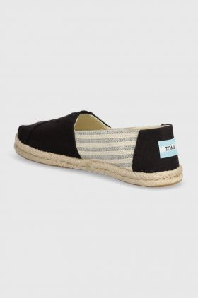 Toms espadrile Alpargata Rope culoarea negru, 10019904