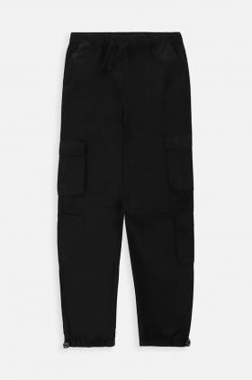 Coccodrillo pantaloni de bumbac pentru copii culoarea negru, neted