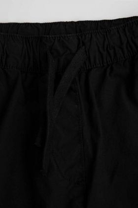 Coccodrillo pantaloni de bumbac pentru copii culoarea negru, neted