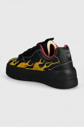 Naked Wolfe sneakers din piele Kosa Black Flames culoarea negru