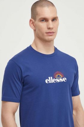 Ellesse tricou din bumbac Trea T-Shirt barbati, culoarea albastru marin, cu imprimeu, SHV20126