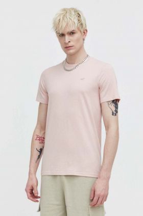 Hollister Co. tricou din bumbac barbati, culoarea roz, neted