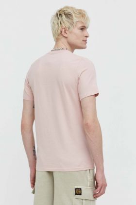 Hollister Co. tricou din bumbac barbati, culoarea roz, neted