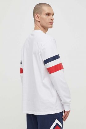 Fila longsleeve din bumbac Luohe culoarea alb, cu imprimeu, FAM0669