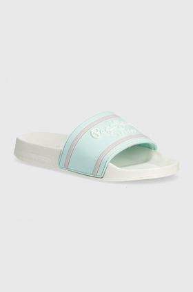 Pepe Jeans slapi copii SLIDER LOGO G culoarea turcoaz