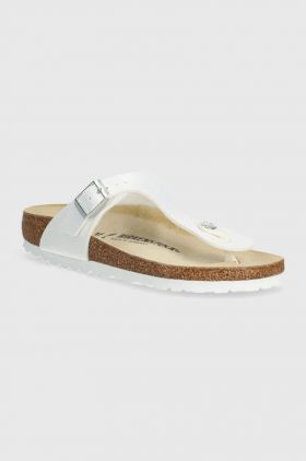 Birkenstock slapi copii Gizeh K BF Shiny Lizard culoarea alb