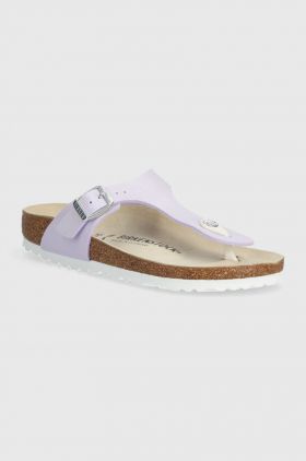 Birkenstock slapi copii Gizeh K BF Shiny Lizard culoarea violet