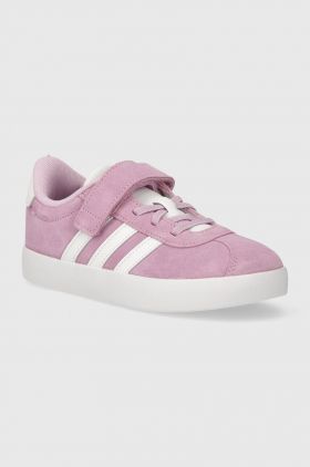 adidas sneakers de piele întoarsă pentru copii VL COURT 3.0 EL C culoarea violet