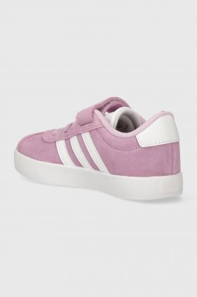 adidas sneakers de piele întoarsă pentru copii VL COURT 3.0 EL C culoarea violet