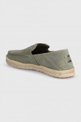 Toms espadrile din piele intoarsa Alonso Loafer Rope culoarea verde, 10020874