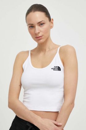 The North Face top femei, culoarea alb, NF0A55AQFN41