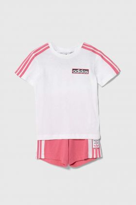 adidas Originals set de bumbac pentru bebelusi culoarea roz