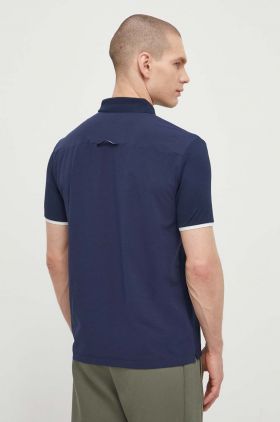 EA7 Emporio Armani tricou polo barbati, culoarea albastru marin, cu imprimeu