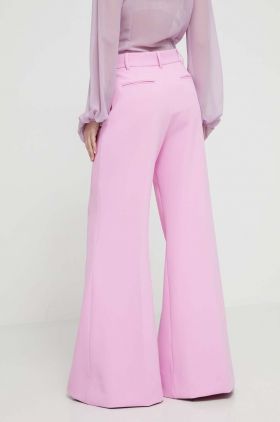 Blugirl Blumarine pantaloni femei, culoarea roz, lat, high waist RA4129.T3191