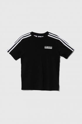 adidas Originals tricou de bumbac pentru copii culoarea negru, cu imprimeu