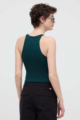 Superdry top din bumbac culoarea verde