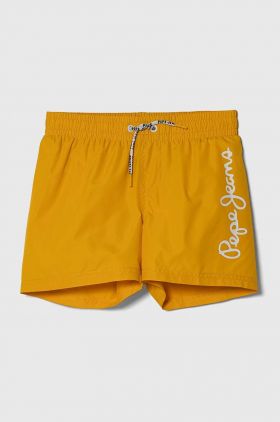 Pepe Jeans pantaloni scurti de baie copii LOGO SWIMSHORT culoarea galben