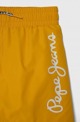 Pepe Jeans pantaloni scurti de baie copii LOGO SWIMSHORT culoarea galben