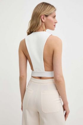 Elisabetta Franchi vesta culoarea alb, un singur rand de nasturi, GL00142E2