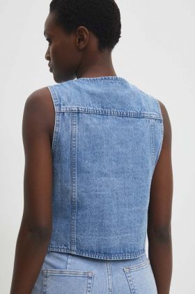 Answear Lab vesta jeans un singur rand de nasturi