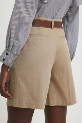 Answear Lab pantaloni scurti femei, culoarea bej, neted, high waist