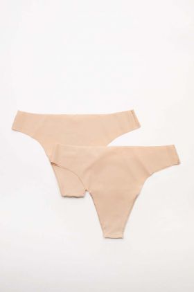 women'secret tanga 2-pack culoarea bej