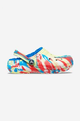 Crocs papuci Lined Marbled Clog femei 207773.SULPHUR-Multi