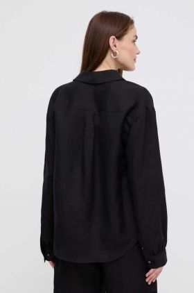 Karl Lagerfeld camasa de in culoarea negru, cu guler clasic, relaxed