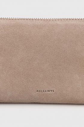 AllSaints rinichi de piele intoarsa culoarea bej