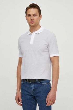 BOSS polo de bumbac culoarea gri, uni 50513580