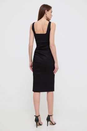 Karl Lagerfeld rochie jeans culoarea negru, mini, mulata