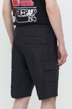 HUGO Blue pantaloni scurți din bumbac culoarea negru 50517924