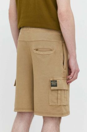 Superdry pantaloni scurti din bumbac culoarea bej