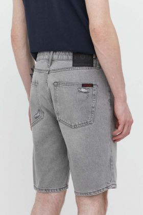 Superdry pantaloni scurti jeans barbati, culoarea gri