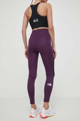 The North Face leggins sport femei, culoarea violet, cu imprimeu, NF0A87K1W4E1