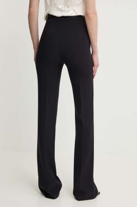 Elisabetta Franchi pantaloni femei, culoarea negru, drept, high waist, PA03442E2